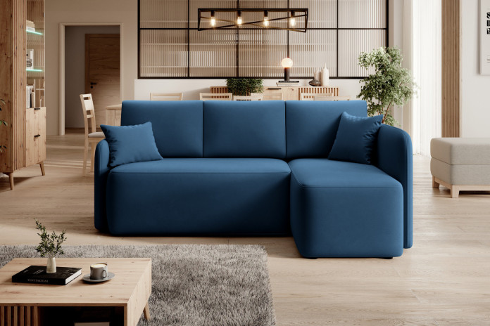 Canapé d'angle convertible couchage et coffre 206 cm VOLTIS