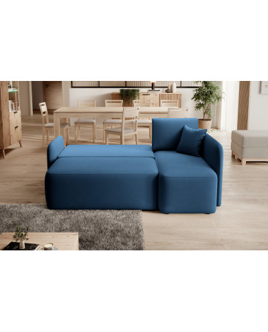 Canapé d'angle convertible couchage et coffre 206 cm VOLTIS