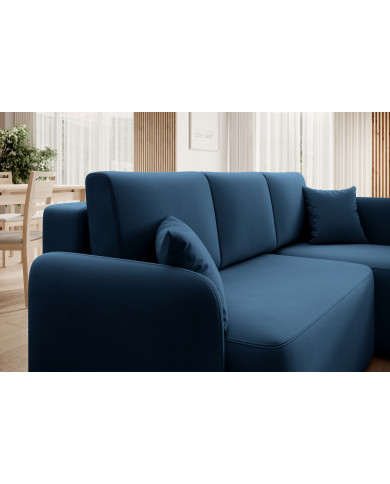 Canapé d'angle convertible couchage et coffre 206 cm VOLTIS
