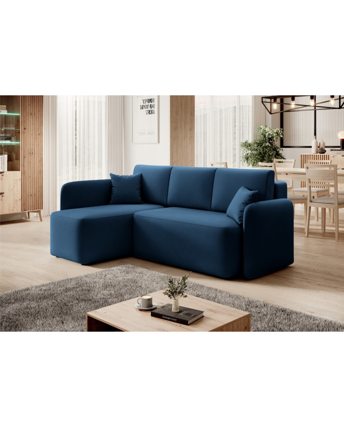 Canapé d'angle convertible couchage et coffre 206 cm VOLTIS
