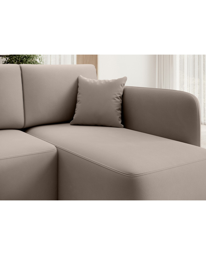 Canapé d'angle convertible couchage et coffre 206 cm VOLTIS