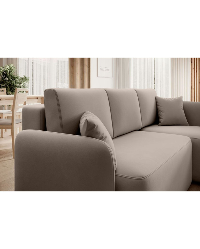 Canapé d'angle convertible couchage et coffre 206 cm VOLTIS
