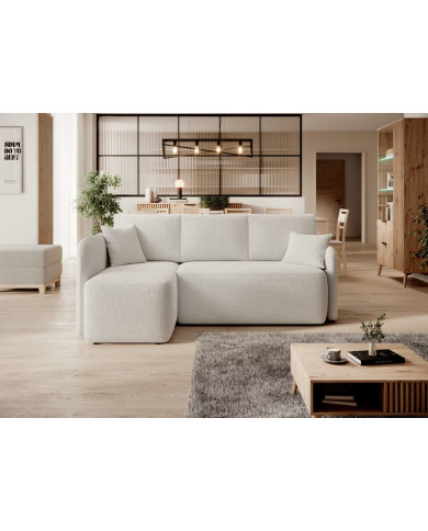 Canapé d'angle convertible couchage et coffre 206 cm VOLTIS