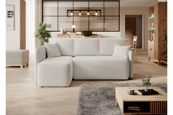 Canapé d'angle convertible couchage et coffre 206 cm VOLTIS