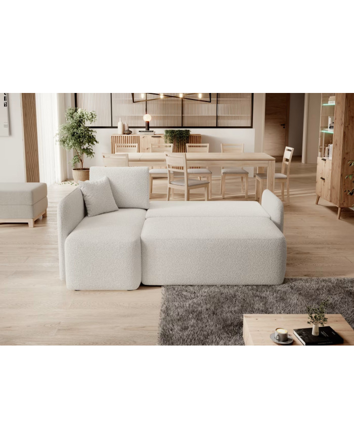 Canapé d'angle convertible couchage et coffre 206 cm VOLTIS