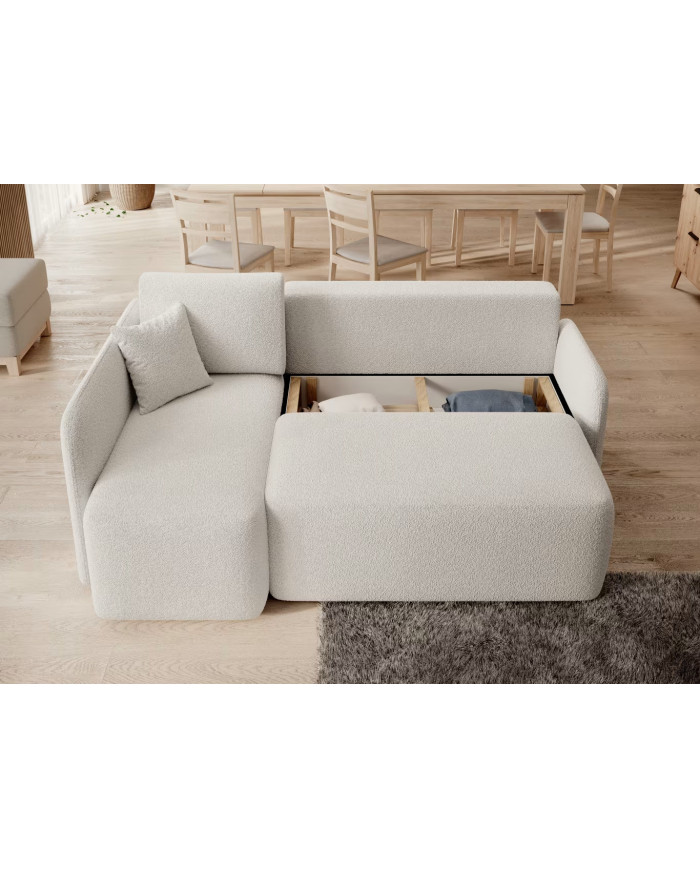 Canapé d'angle convertible couchage et coffre 206 cm VOLTIS