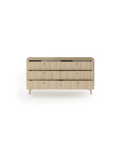 Commode 6 tiroirs chêne barista 163 cm ELIA