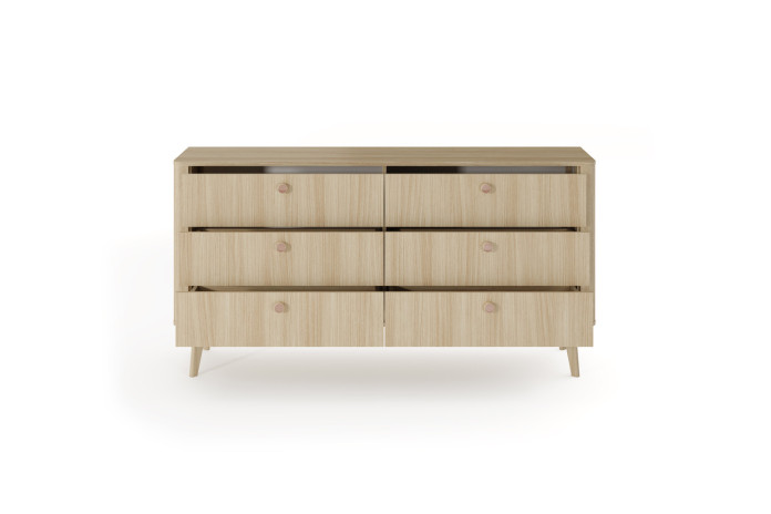 Commode 6 tiroirs chêne barista 163 cm ELIA