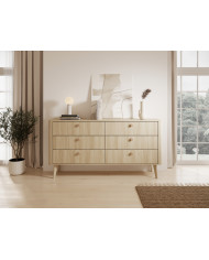 Commode 6 tiroirs chêne barista 163 cm ELIA