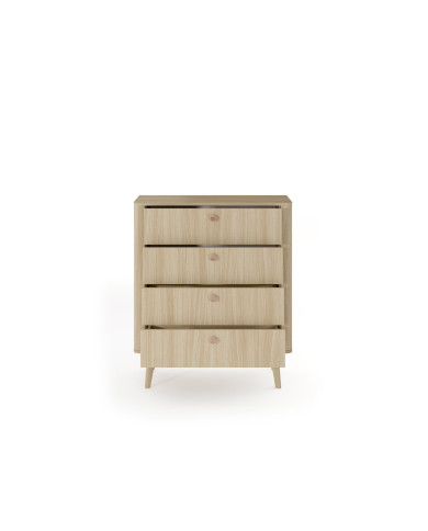 Commode 4 tiroirs chêne barista 88 cm ELIA