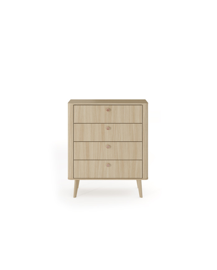 Commode 4 tiroirs chêne barista 88 cm ELIA