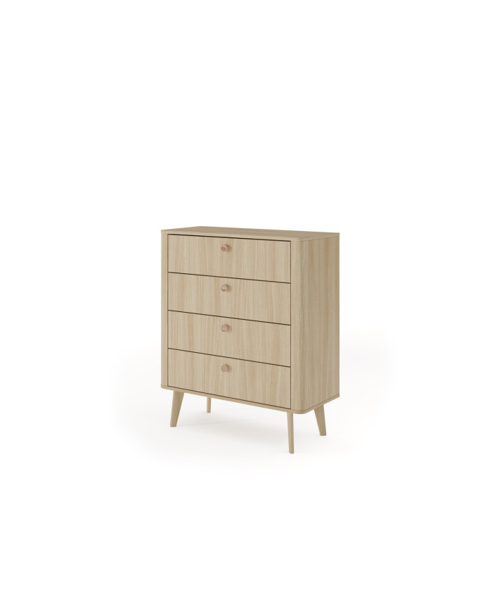 Commode 4 tiroirs chêne barista 88 cm ELIA