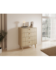 Commode 4 tiroirs chêne barista 88 cm ELIA