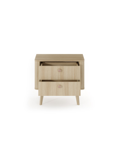 2 x Tables de chevets avec 2 tiroirs 63 cm Elia