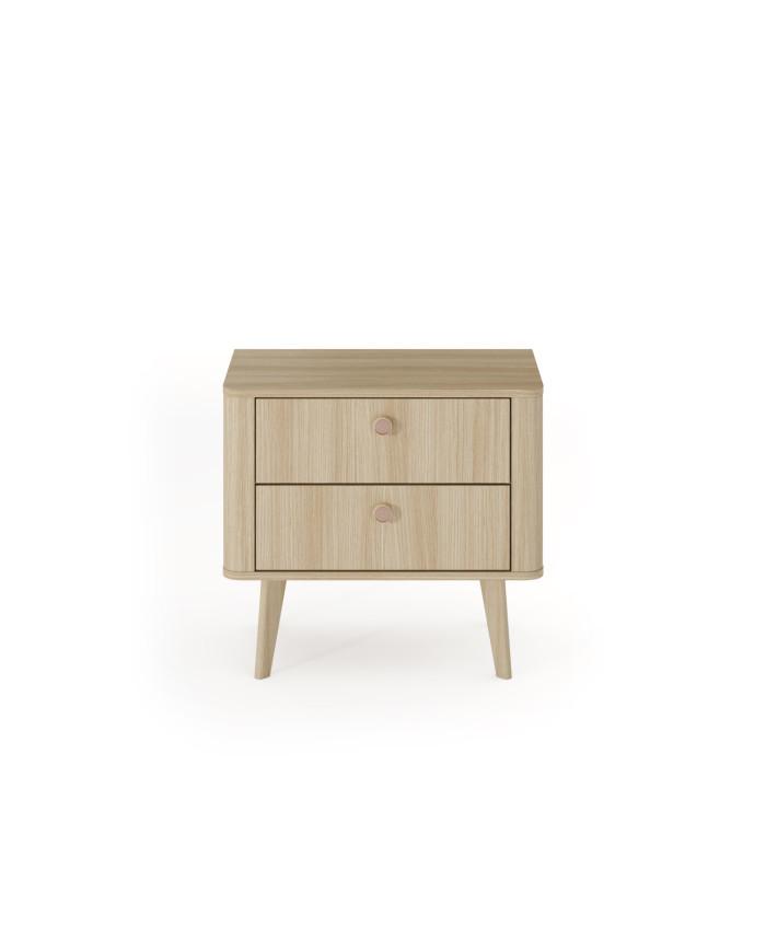 2 x Tables de chevets avec 2 tiroirs 63 cm Elia