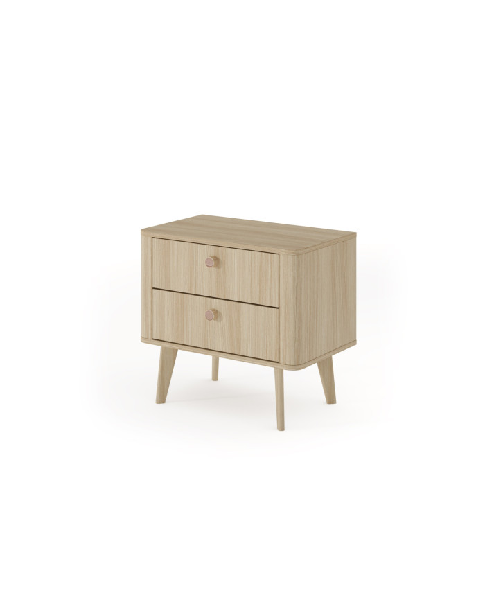 2 x Tables de chevets avec 2 tiroirs 63 cm Elia