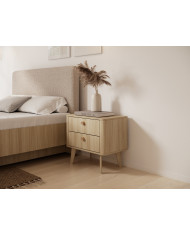 2 x Tables de chevets avec 2 tiroirs 63 cm Elia