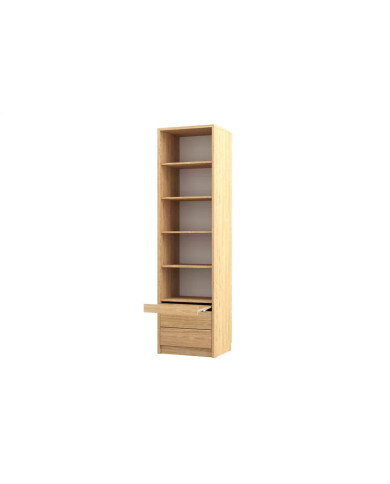 Pack : Armoire lit escamotable avec canapé Emma 04 140x200 cm Chêne huilé  + 2 armoires colonne DELUXE
