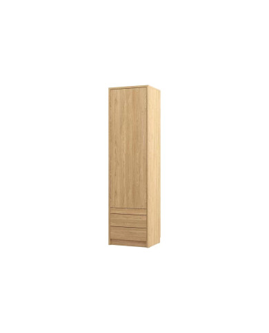Pack : Armoire lit escamotable avec canapé Emma 04 140x200 cm Chêne huilé  + 2 armoires colonne DELUXE