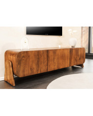 Meuble TV BRESIL 160 cm – Bois de manguier massif verni - Élégance naturelle & authenticité artisanale