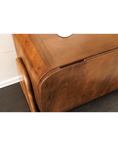 Meuble TV BRESIL 160 cm – Bois de manguier massif verni - Élégance naturelle & authenticité artisanale