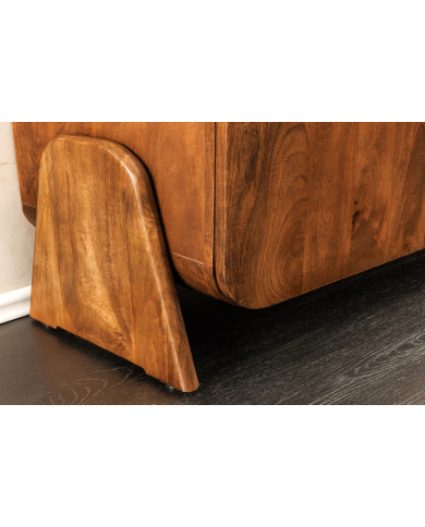 Meuble TV BRESIL 160 cm – Bois de manguier massif verni - Élégance naturelle & authenticité artisanale