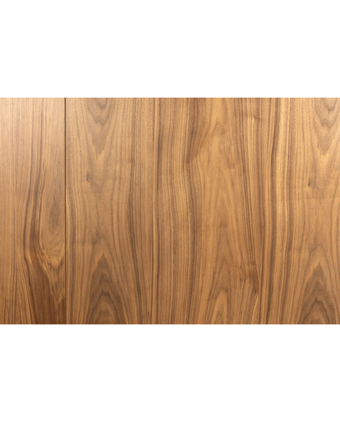 Table 12-14 couverts extensible TINA – Noyer & métal noir  Jusqu’à 320 cm de longueur –     Réunissez-vous en grand format !