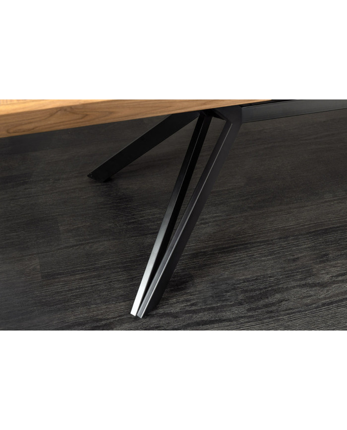 Table 12-14 couverts extensible TINA – Noyer & métal noir  Jusqu’à 320 cm de longueur –     Réunissez-vous en grand format !