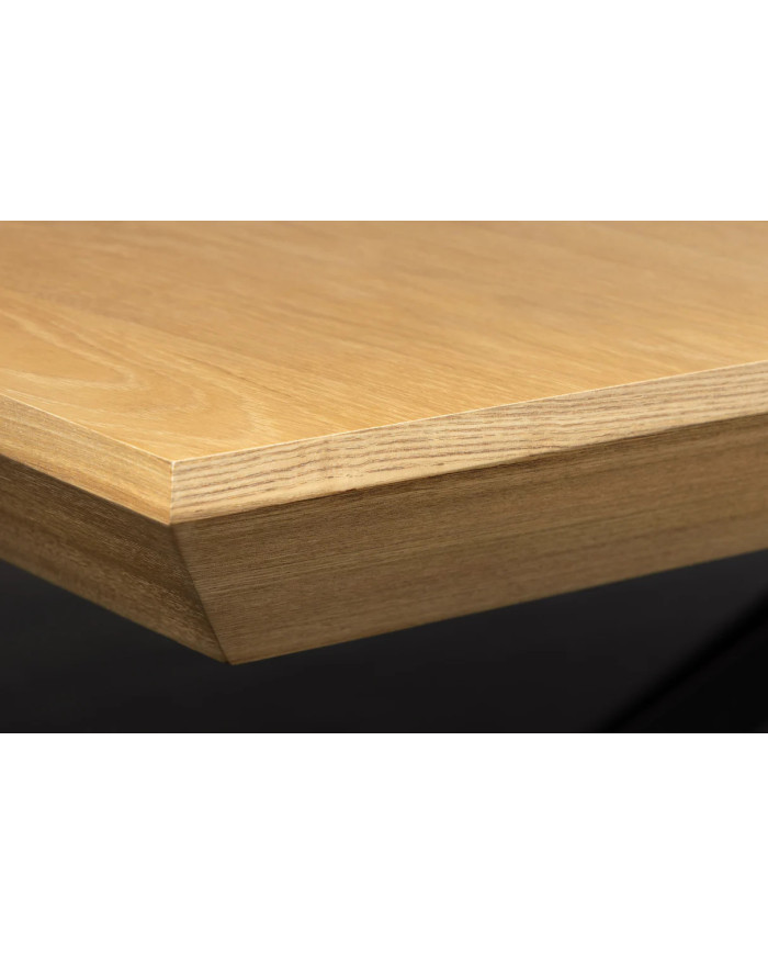 Table 12-14 couverts extensible TINA – aspect chêne naturel & métal noir  Jusqu’à 320 cm de longueur –