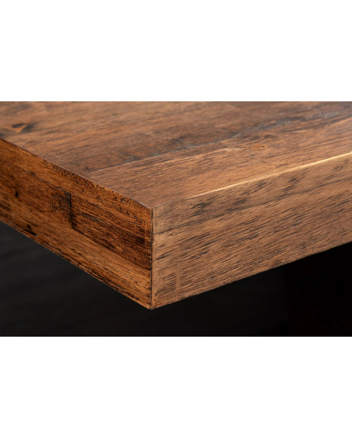 Table à manger extensible NANCHO 160-200 cm en pin naturel noir