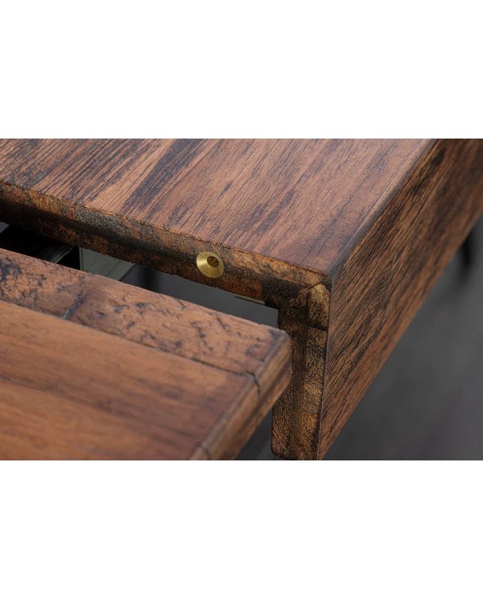 Table à manger extensible NANCHO 160-200 cm en pin naturel noir
