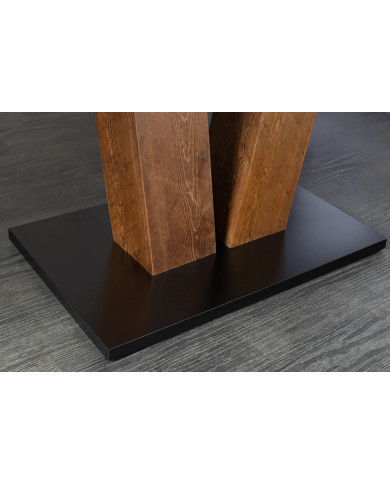Table à manger extensible NANCHO 160-200 cm en pin naturel noir