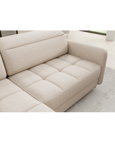 Canapé d'angle convertible coffre avec têtières réglables 208 cm Modena