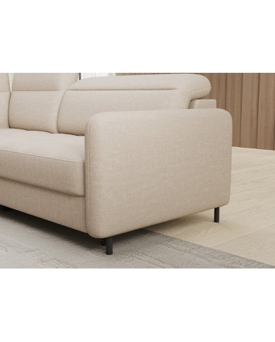 Canapé d'angle convertible coffre avec têtières réglables 208 cm Modena