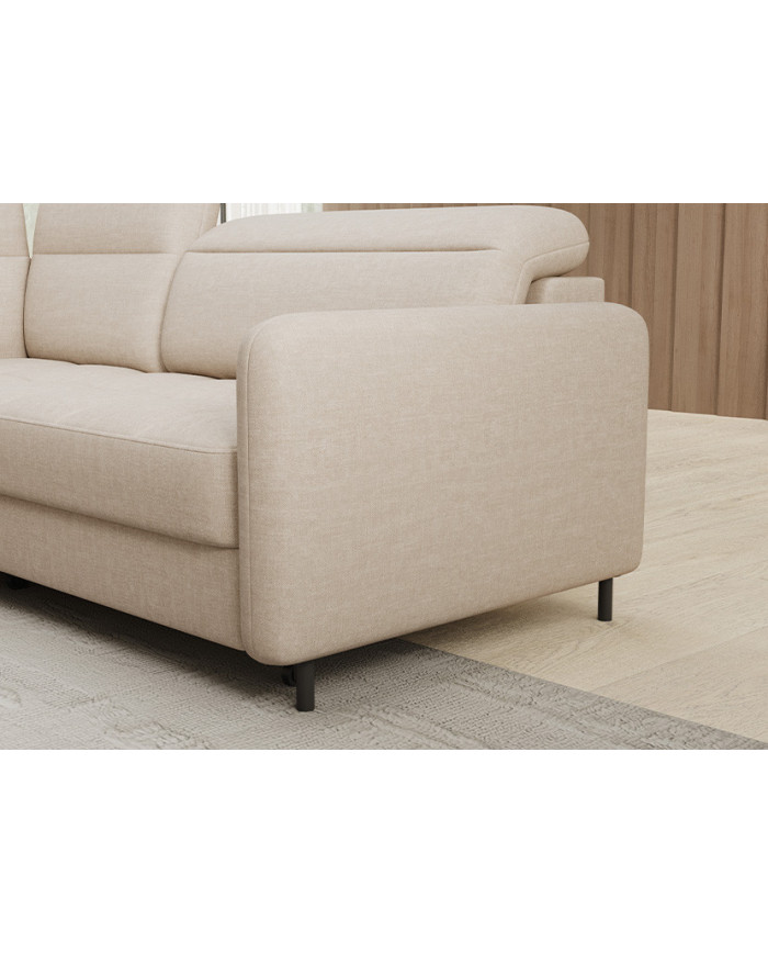 Canapé d'angle convertible coffre avec têtières réglables 208 cm Modena