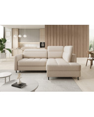 Canapé d'angle convertible coffre avec têtières réglables 208 cm Modena