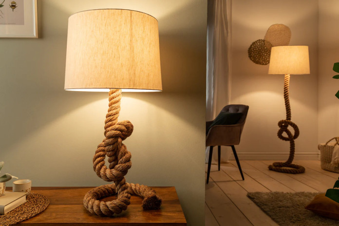 Lampe style nautique avec corde nouée 80 cm Ropera
