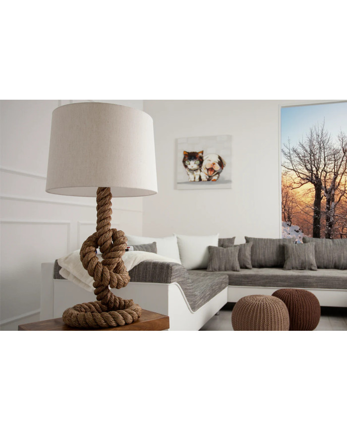 Lampe style nautique avec corde nouée 80 cm Ropera