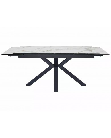 Table extensible plateau céramique espagnole Ambre bianco et structure métal COLOMBO