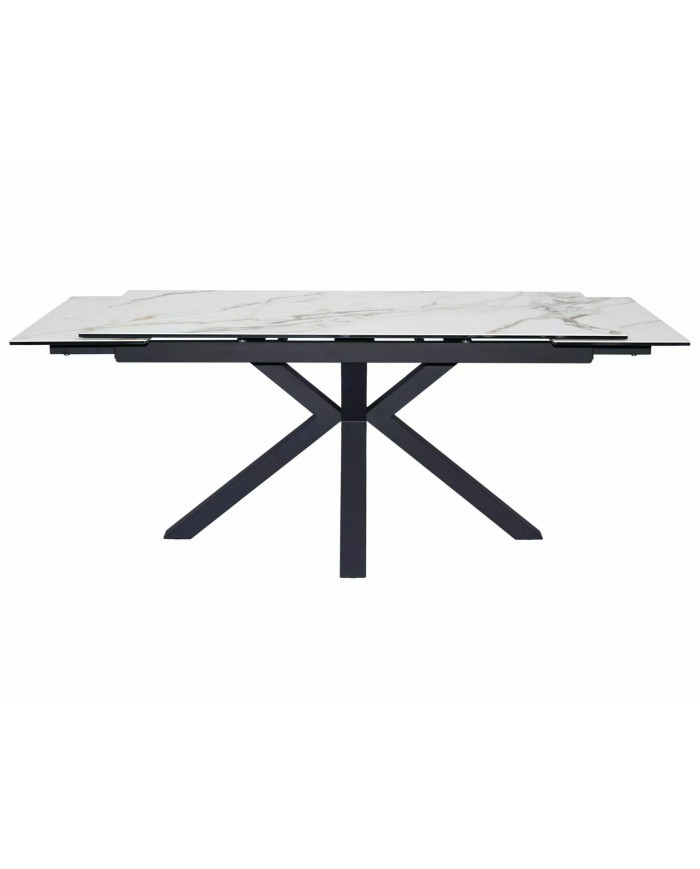 Table extensible plateau céramique espagnole Ambre bianco et structure métal COLOMBO