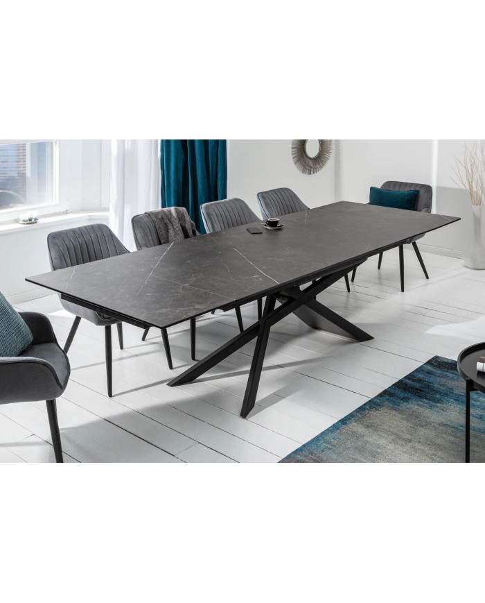 Table en céramique aspect graphite extensible à rallonge 180-220-260 cm Euphoria