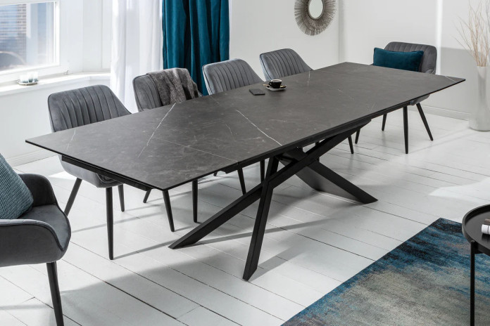 Table en céramique aspect graphite extensible à rallonge 180-220-260 cm Euphoria
