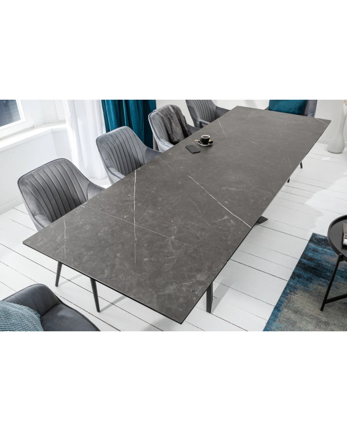 Table en céramique aspect graphite extensible à rallonge 180-220-260 cm Euphoria