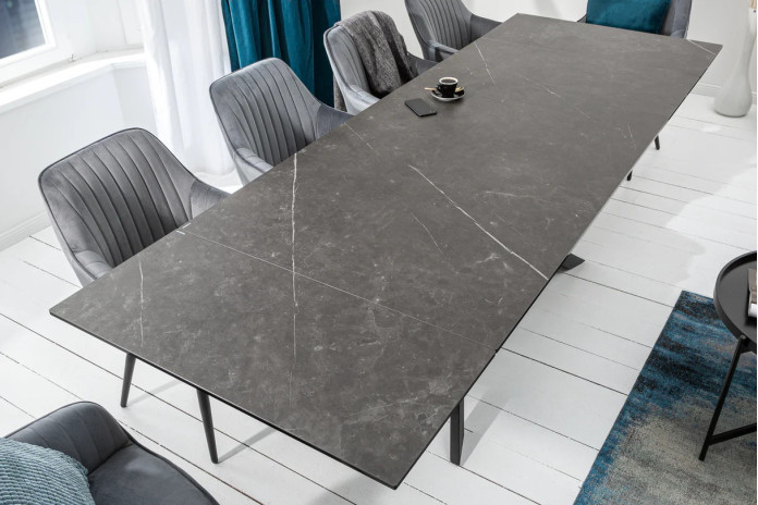Table en céramique aspect graphite extensible à rallonge 180-220-260 cm Euphoria
