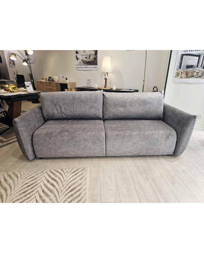 Canapé convertible coffre ALLORA 240 cm Velours TILIA 90 - Grand confort & design moderne