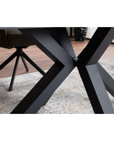 Table extensible plateau céramique espagnole Ambre bianco et structure métal COLOMBO