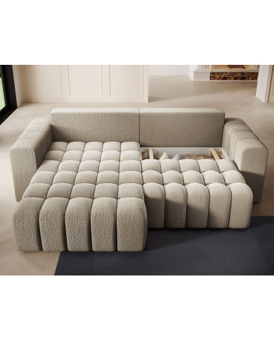 Canapé d'angle convertible coffre 250x156x92 cm Bonetto :Élégance, confort et praticité réunis dans un design contemporain.
