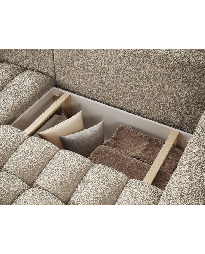 Canapé d'angle convertible coffre 250x156x92 cm Bonetto :Élégance, confort et praticité réunis dans un design contemporain.