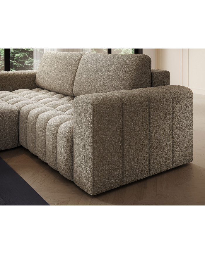 Canapé d'angle convertible coffre 250x156x92 cm Bonetto :Élégance, confort et praticité réunis dans un design contemporain.