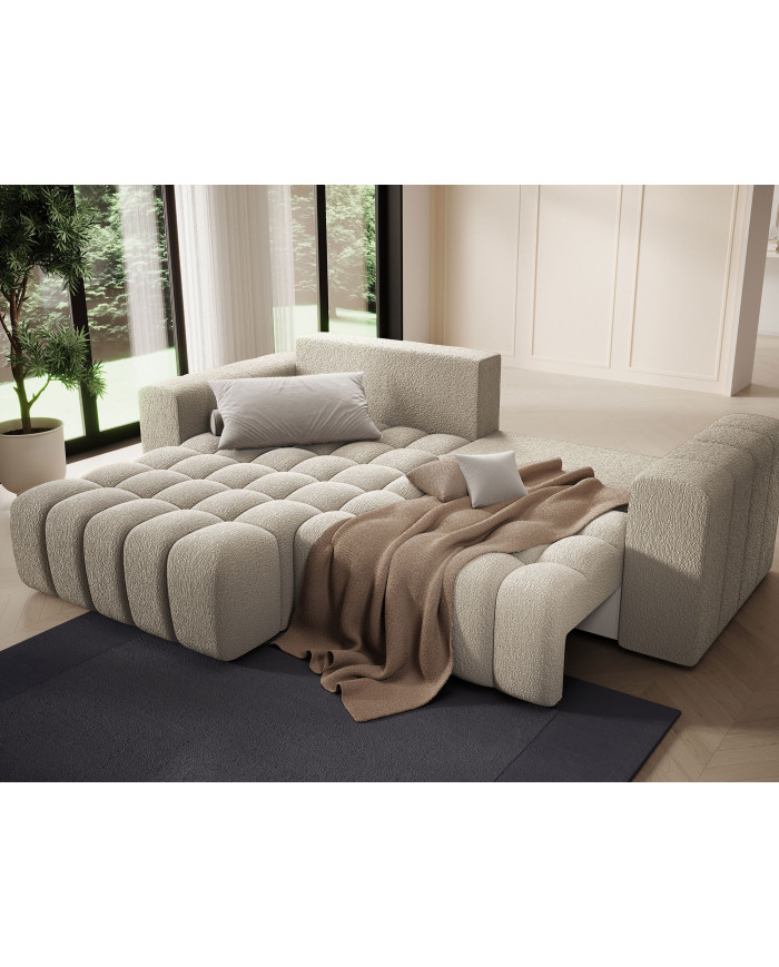 Canapé d'angle convertible coffre 250x156x92 cm Bonetto :Élégance, confort et praticité réunis dans un design contemporain.